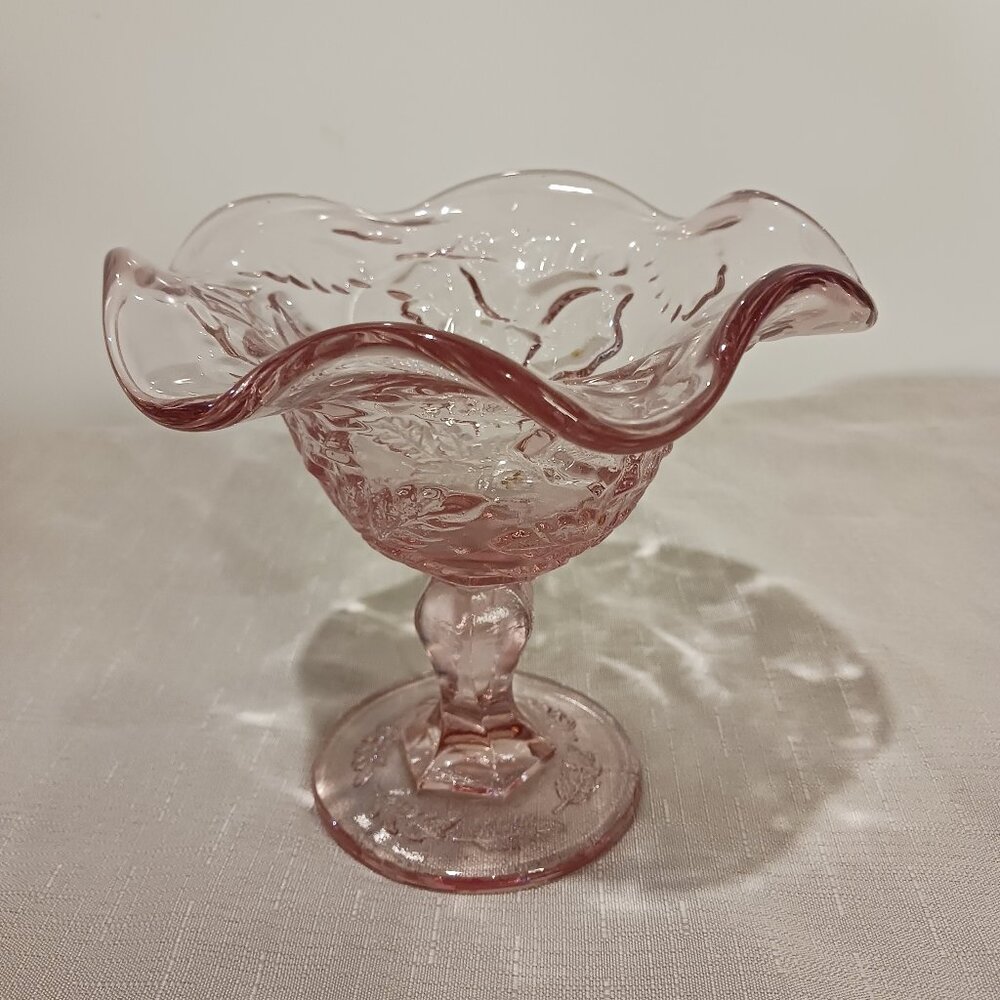 Vintage Fenton Wild Rose Candy Dish